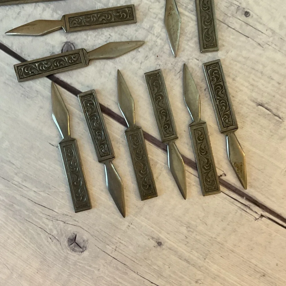 Riviera RIF4 Stainless Flatware Japan Set Of 12 Cocktail Olive Picks MCM Vintage